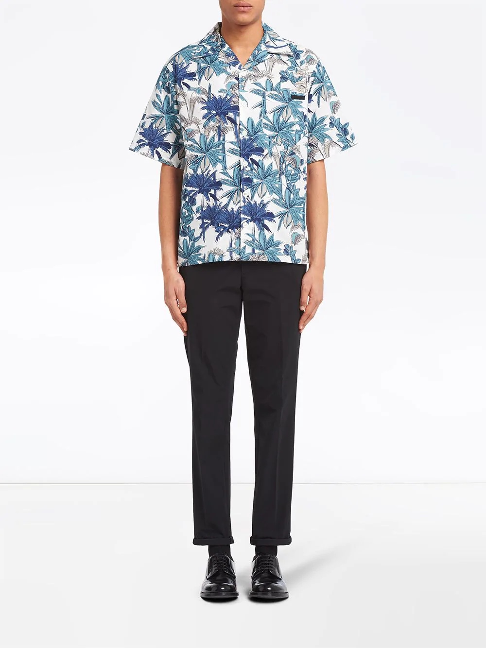 palm tree print bowling shirt - 2