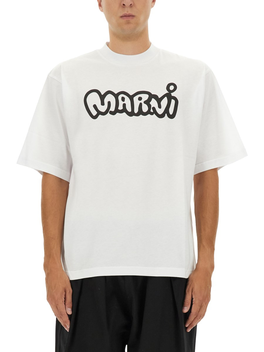 COTTON T-SHIRT WITH LOGO PRINT - 1
