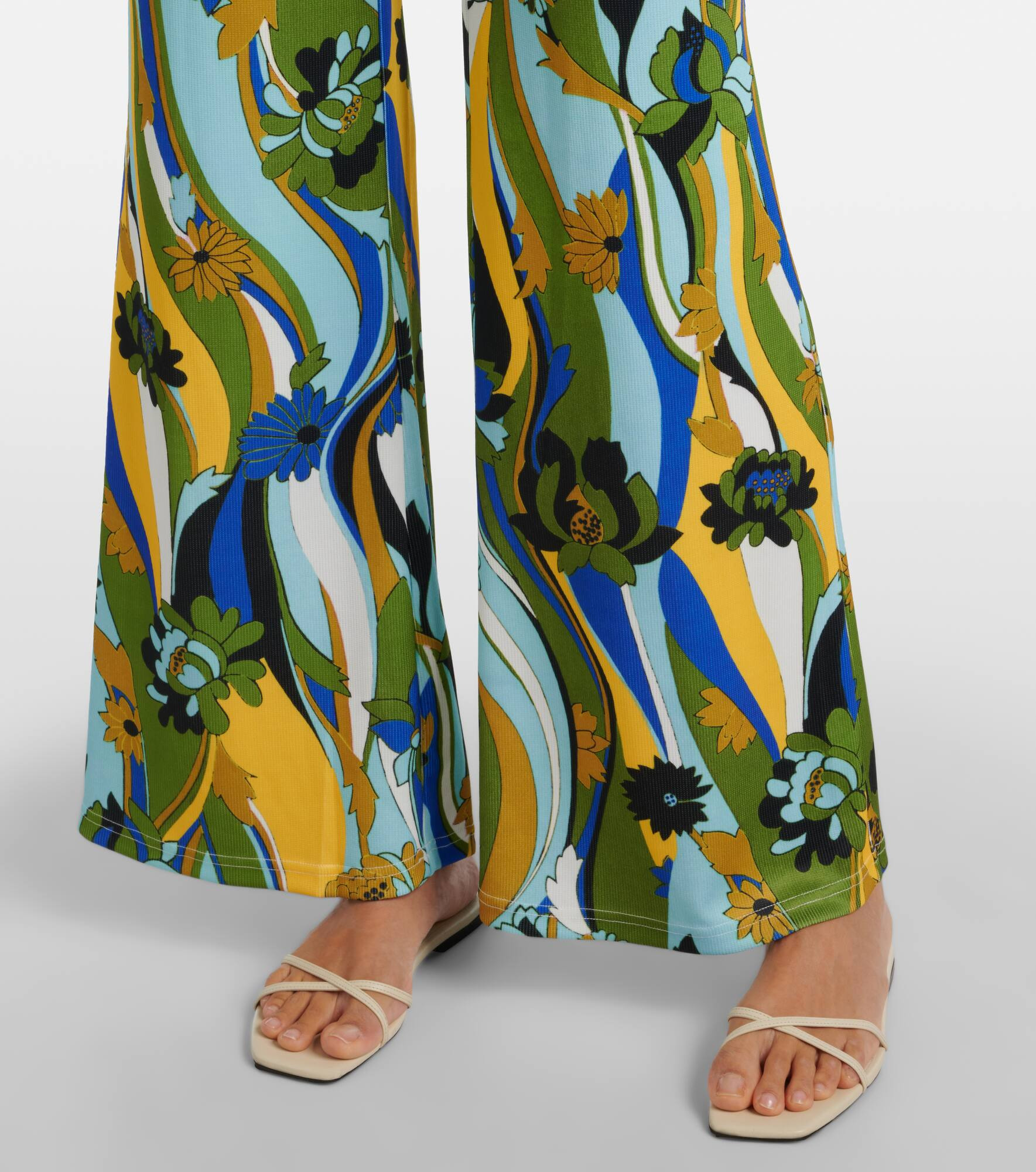 Acidic floral jersey wide-leg pants - 5