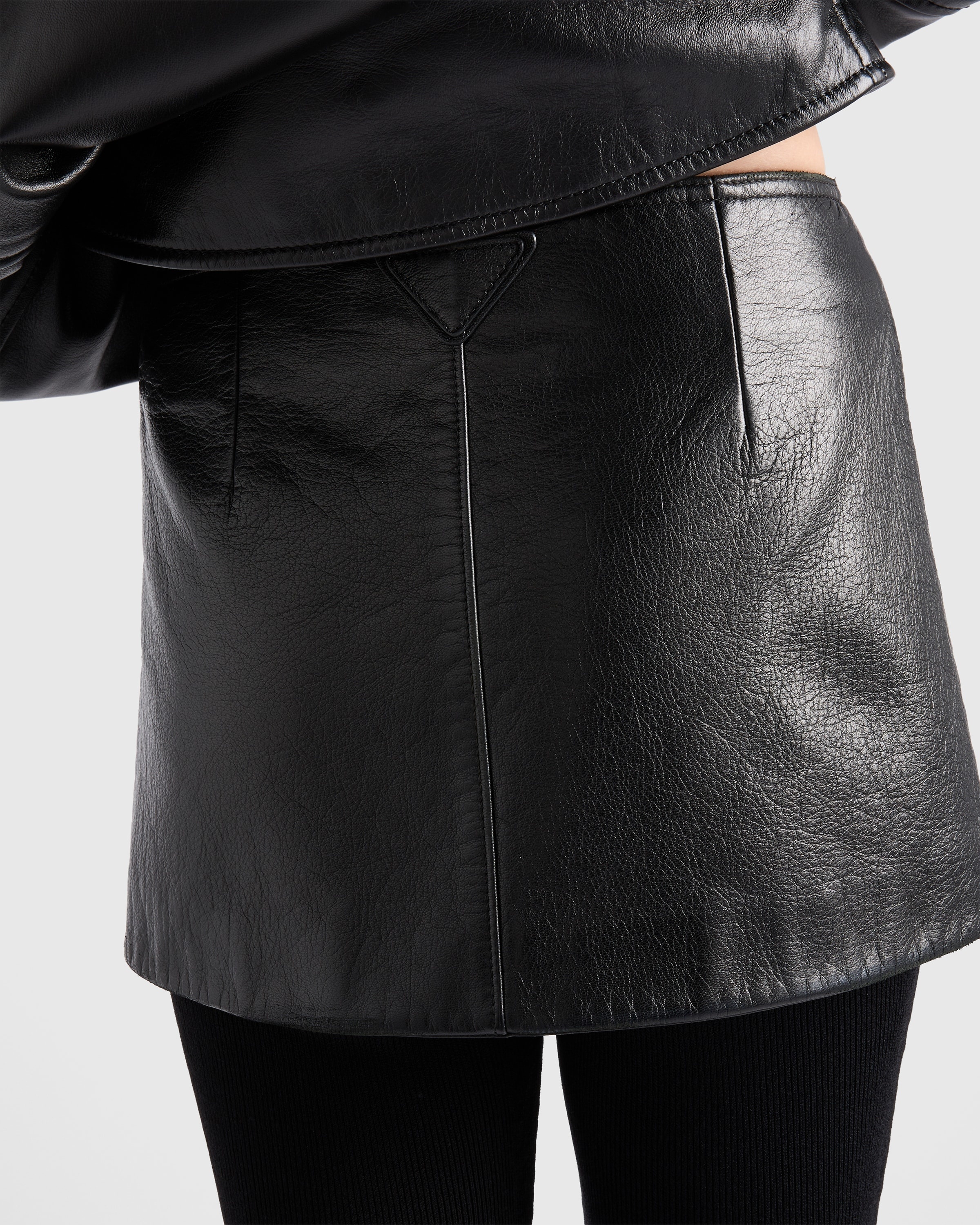 Leather mini skirt - 4