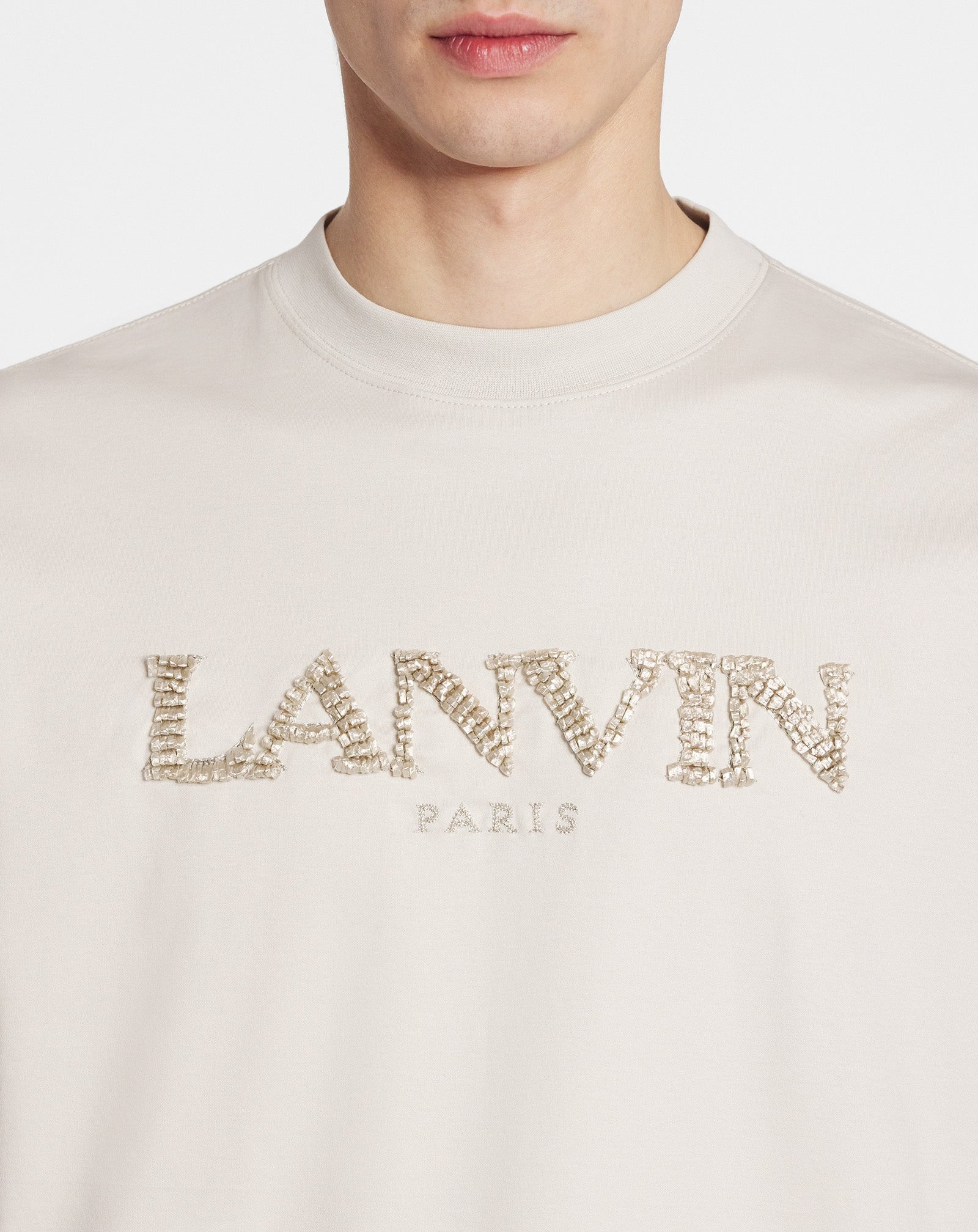 OVERSIZED T-SHIRT WITH RAFFIA LANVIN PARIS EMBROIDERY - 5