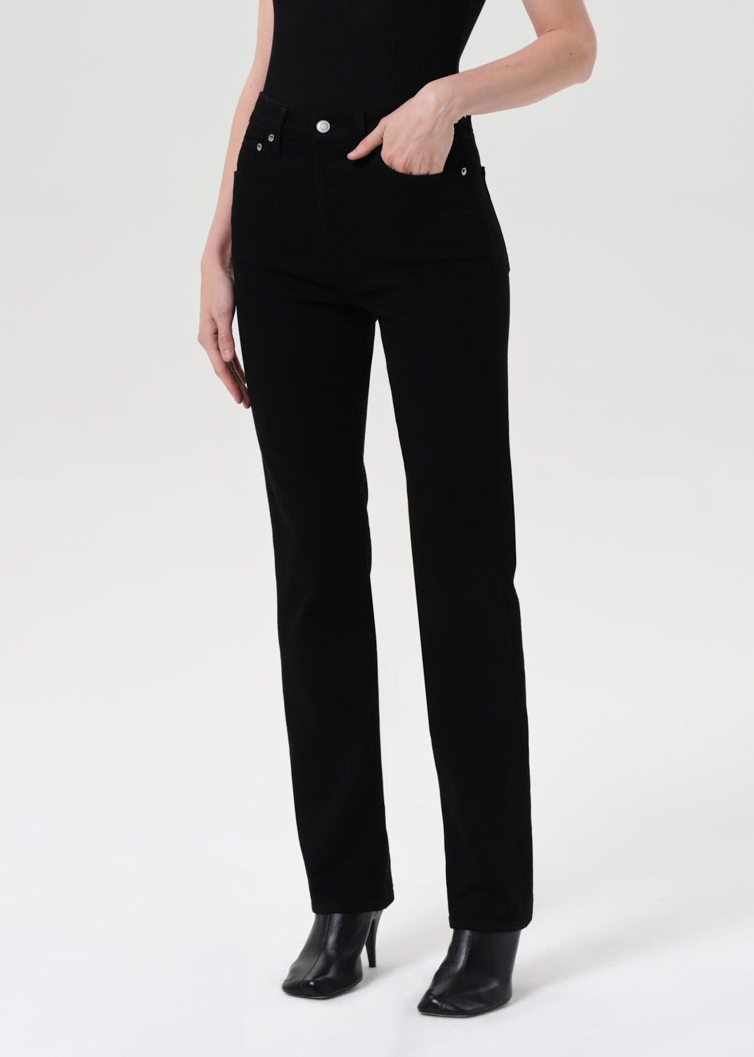 90'S PINCH WAIST HIGH RISE STRAIGHT LONG (COMFORT STRETCH) IN COVER - 6