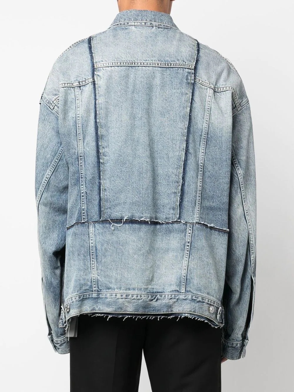 patchwork-panel design denim jacket - 4