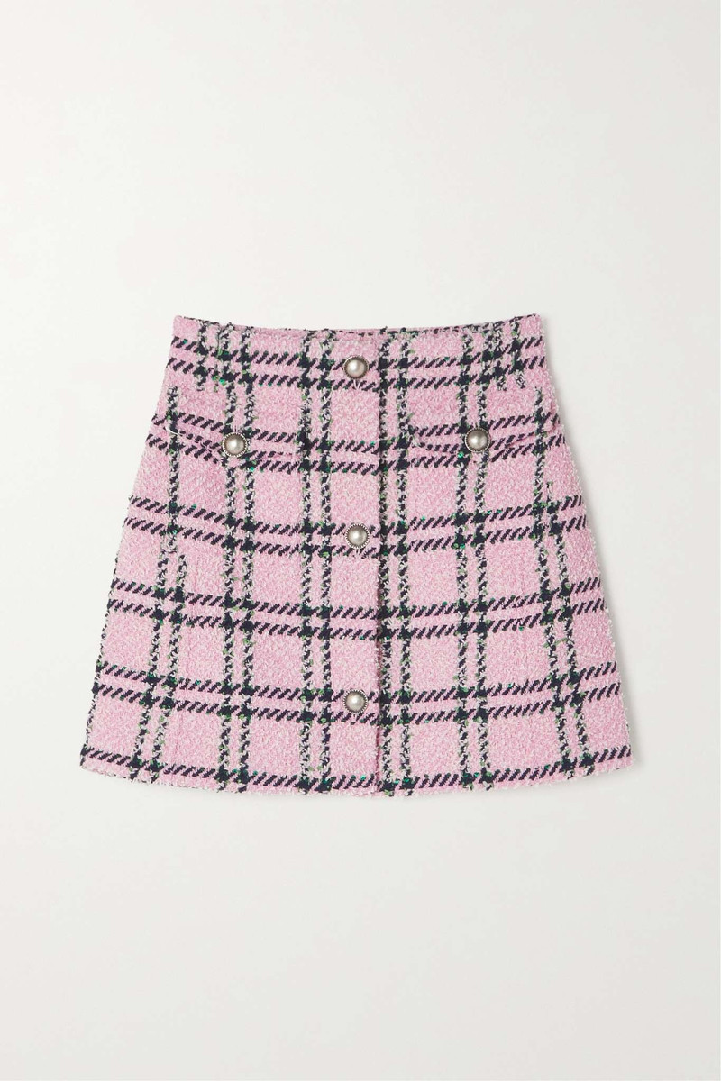 Wool-blend tweed mini skirt 1