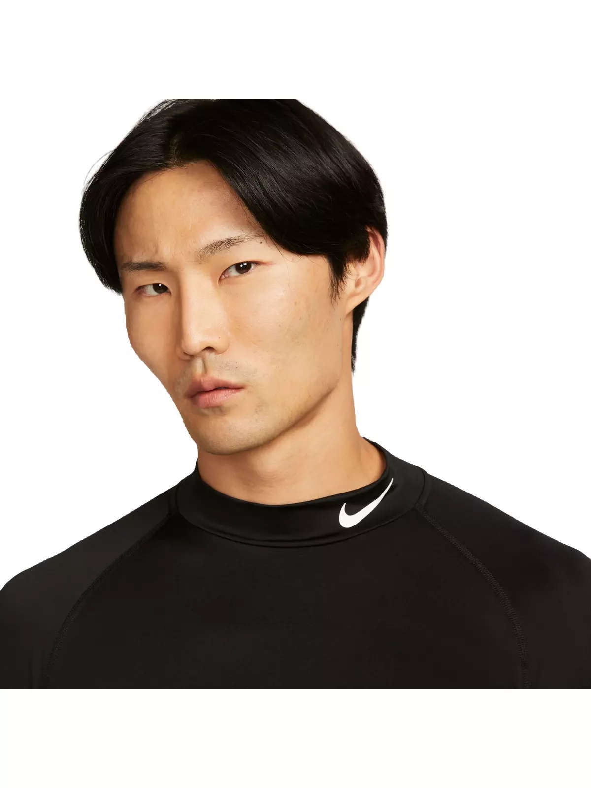 Men's Pro Dri-FIT Long-Sleeve Tight-Fitting Mock-Neck Top-Black - 3