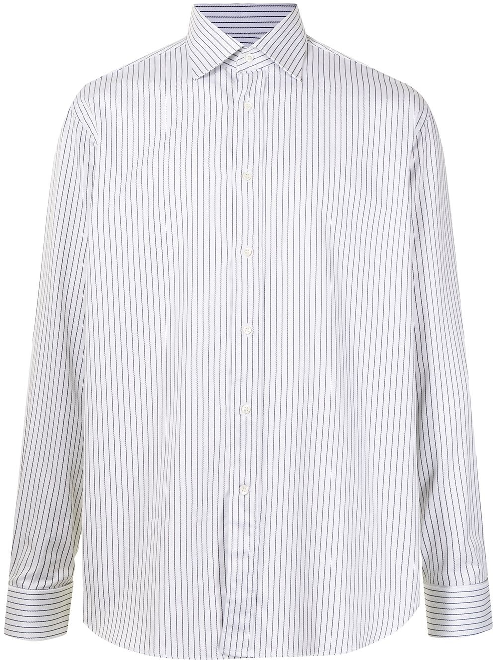 stripe-pattern cotton shirt - 1