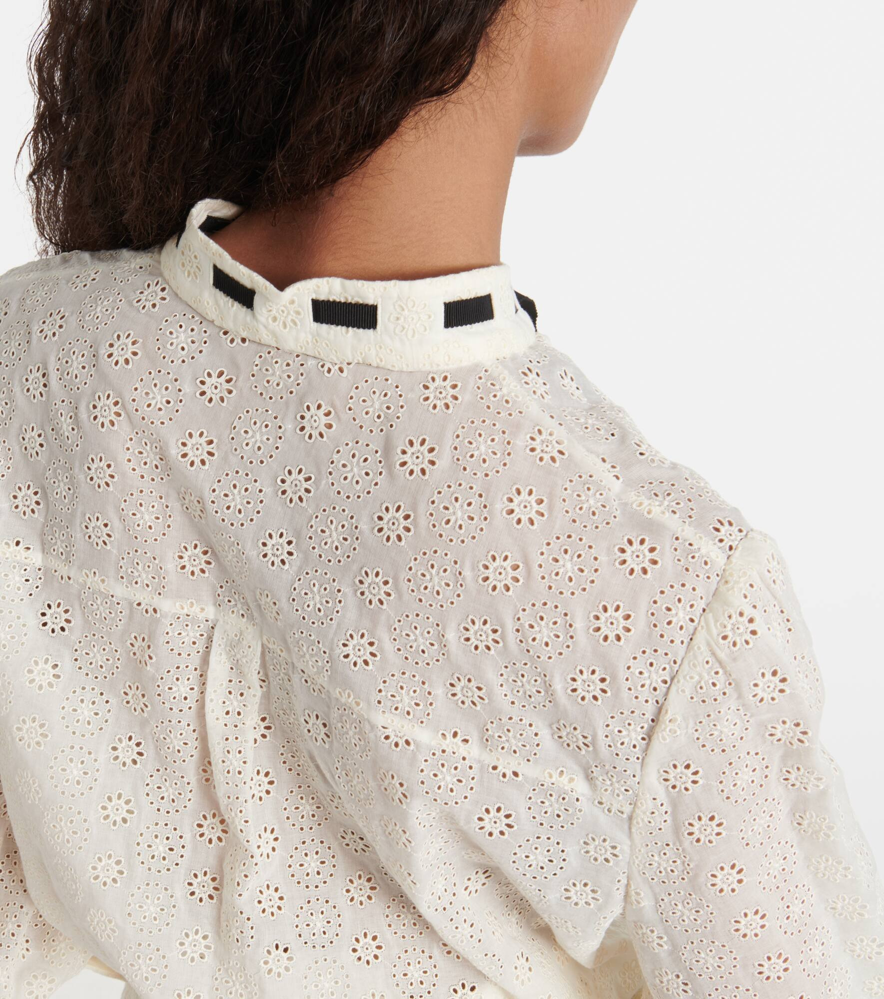 Broderie anglaise cotton poplin shirt - 6