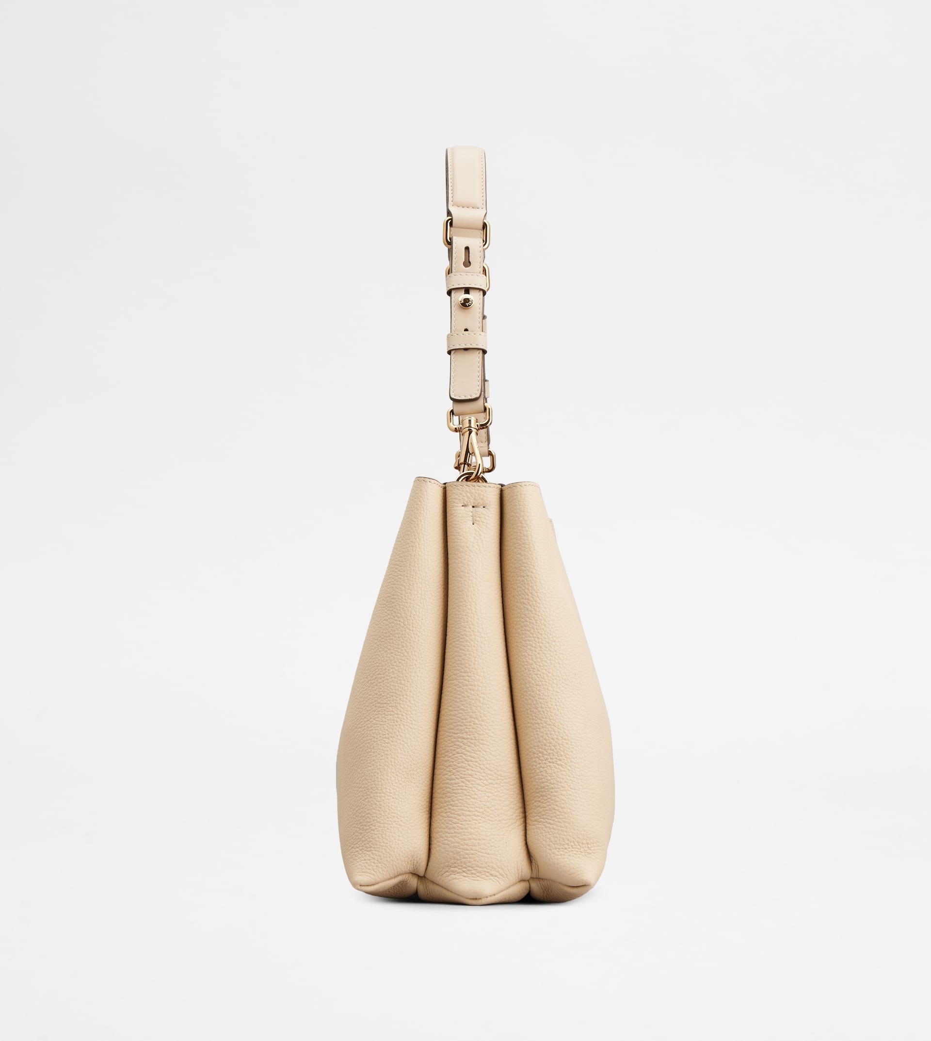 T TIMELESS SHOULDER BAG IN LEATHER MEDIUM - BEIGE - 4