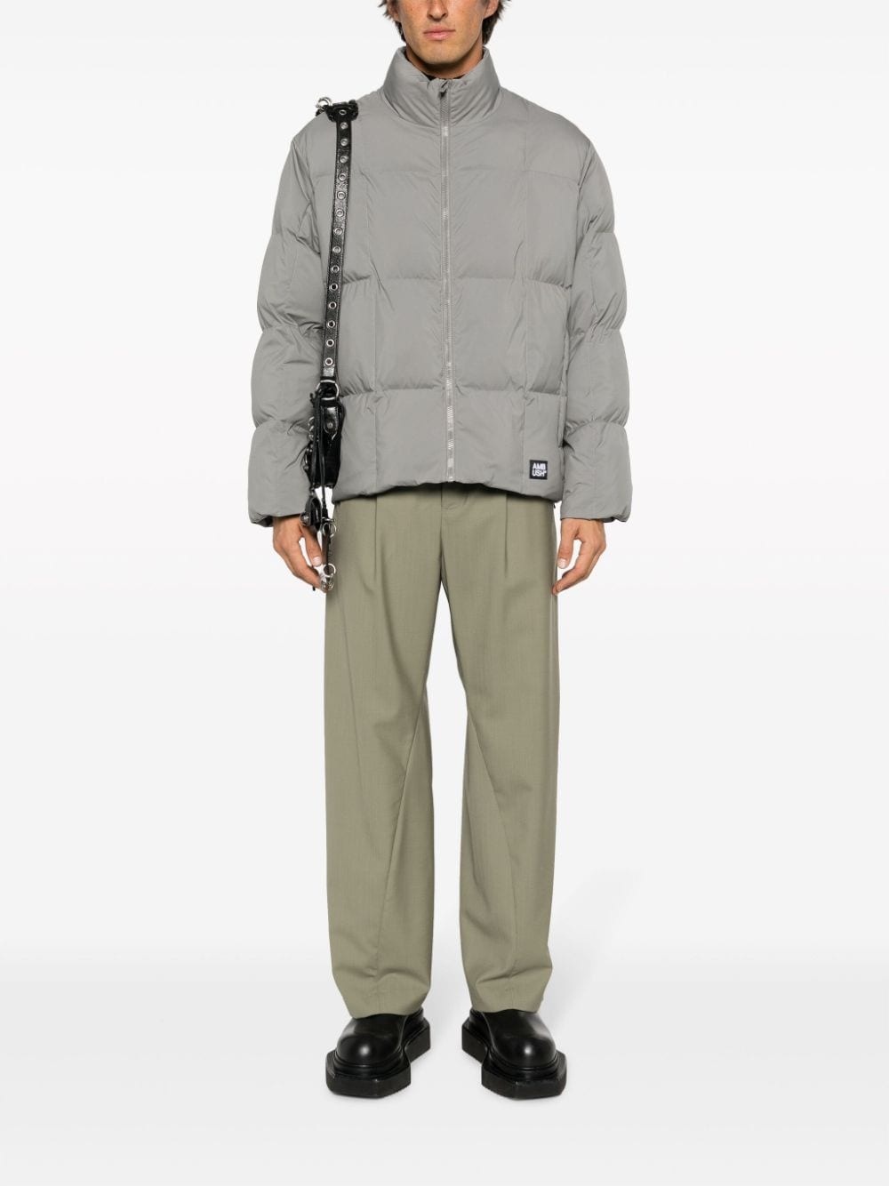 logo-appliquÃ© quilted jacket - 3
