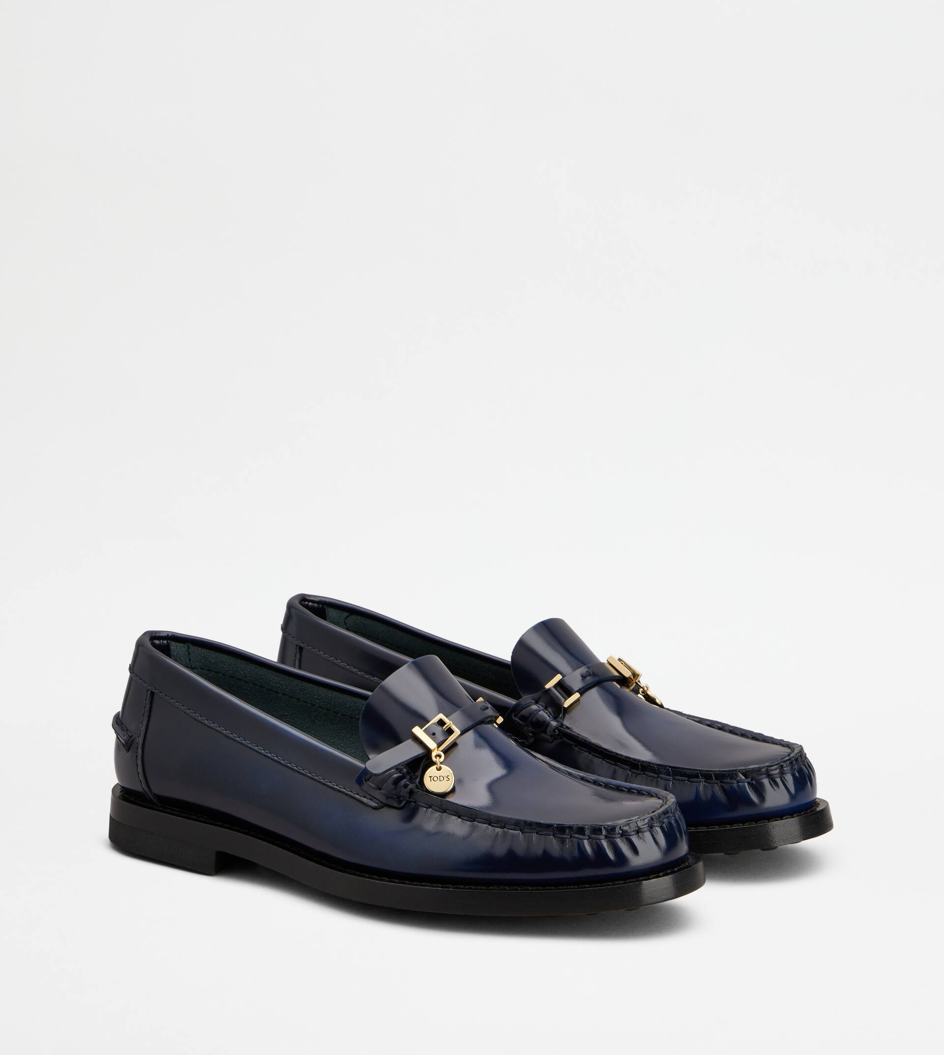 LOAFERS IN LEATHER - BLUE - 2