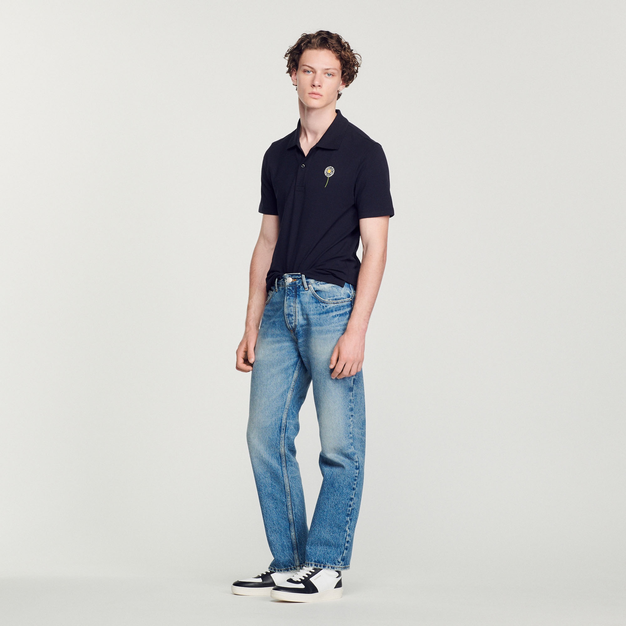 Embroidered dandelion polo shirt - 2