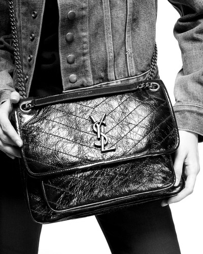 SAINT LAURENT niki medium in quilted vintage crinkled leather outlook