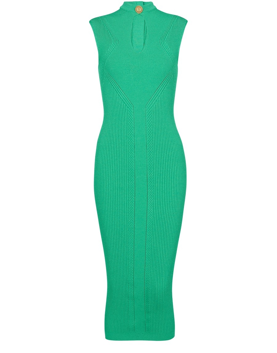 Ribbed Knit Midi Dress - 1