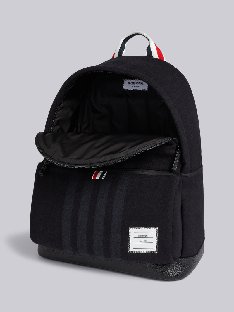 Black Double Face Melton 4-Bar Easy Backpack 5