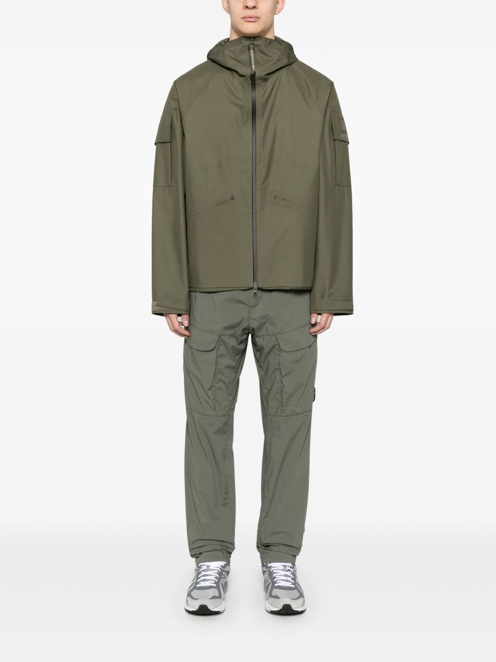 logo-patch hooded jacket - 2