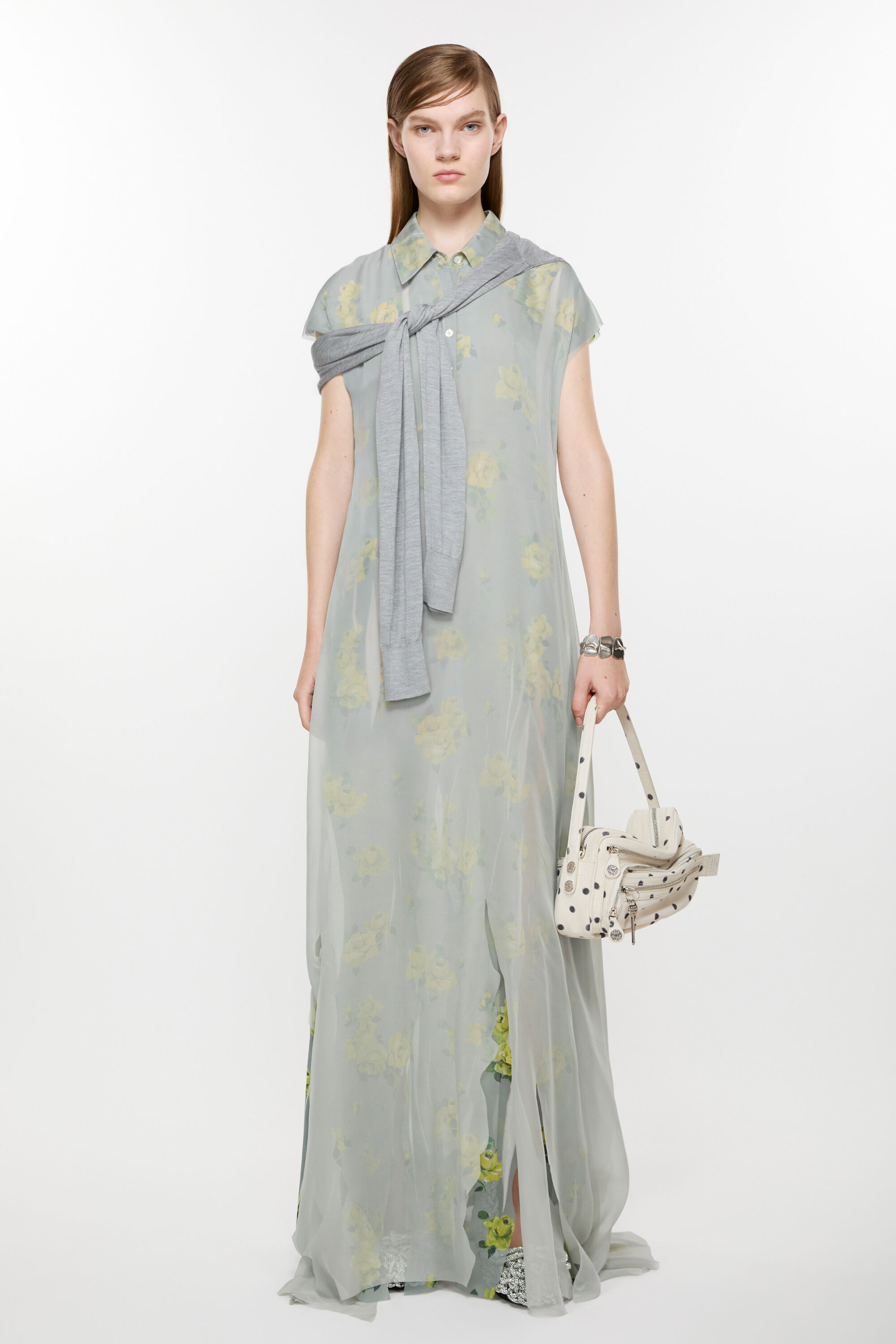 Layered dress - Yellow/grey - 2