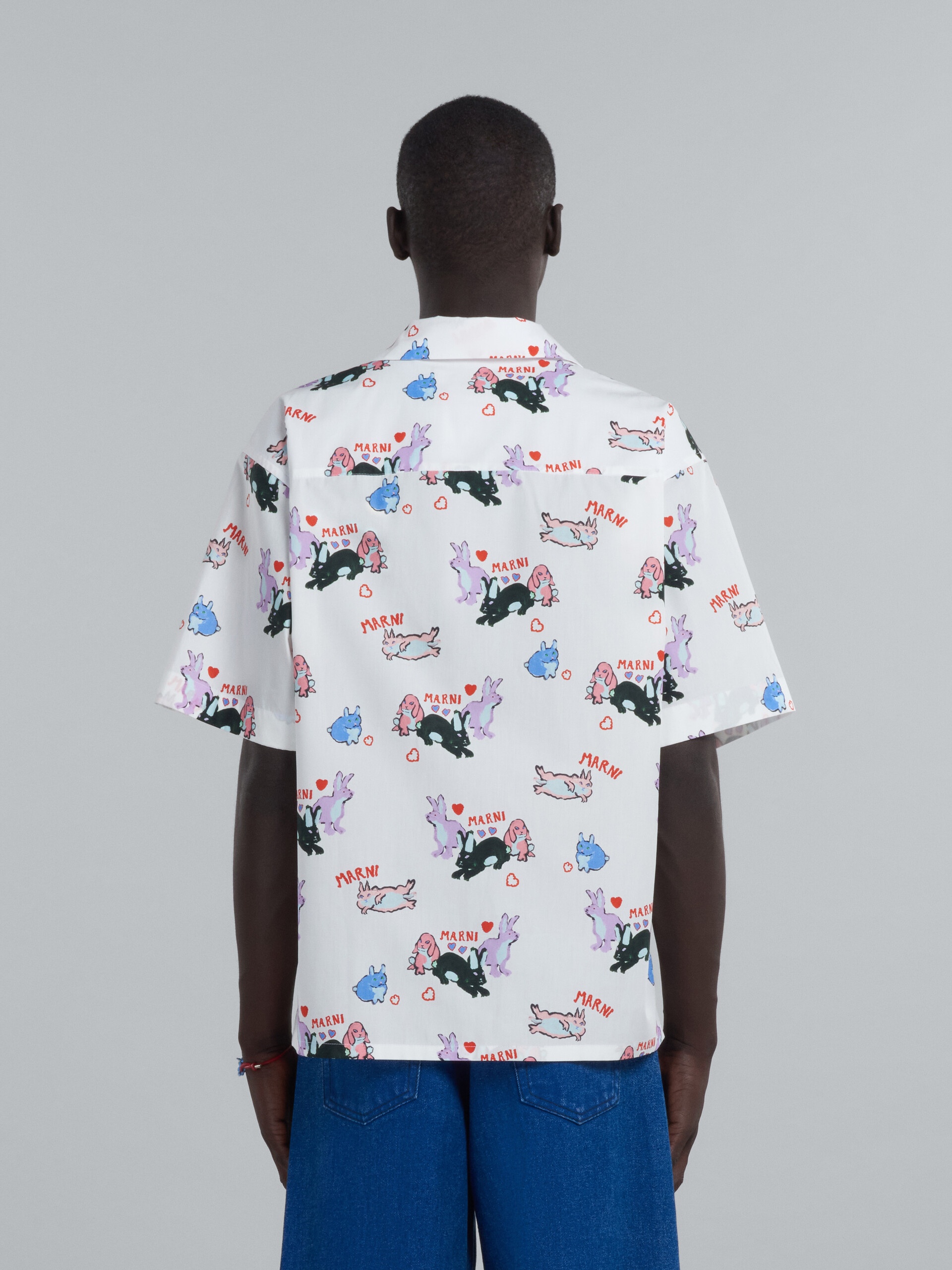POPLIN BOWLING SHIRT WITH RABBIT PRINT - 3