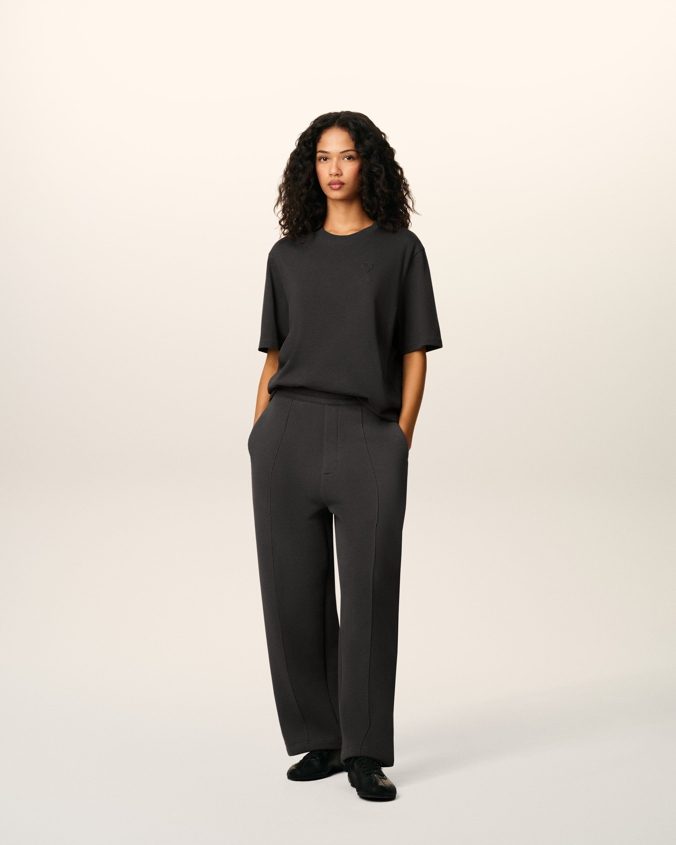 BLACK COTTON FLARE AMI DE CŒUR JOGGING - 2