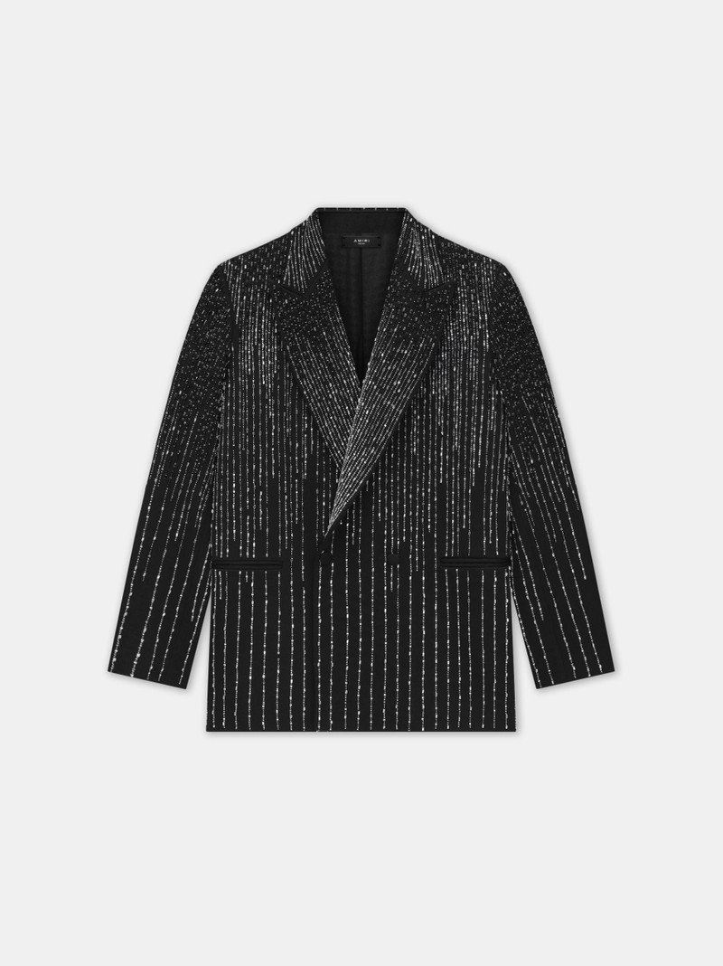 CRYSTAL STRIPE DOUBLE-BREASTED BLAZER 1
