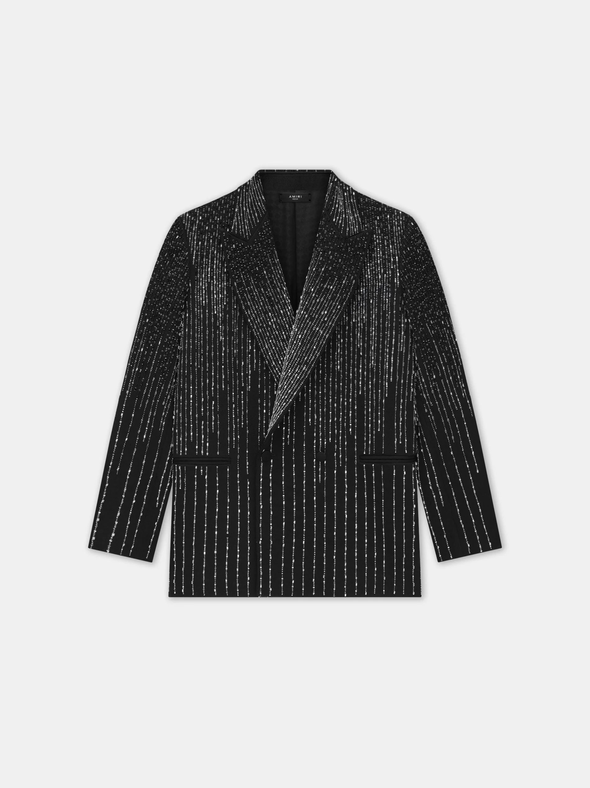 CRYSTAL STRIPE DOUBLE-BREASTED BLAZER - 1