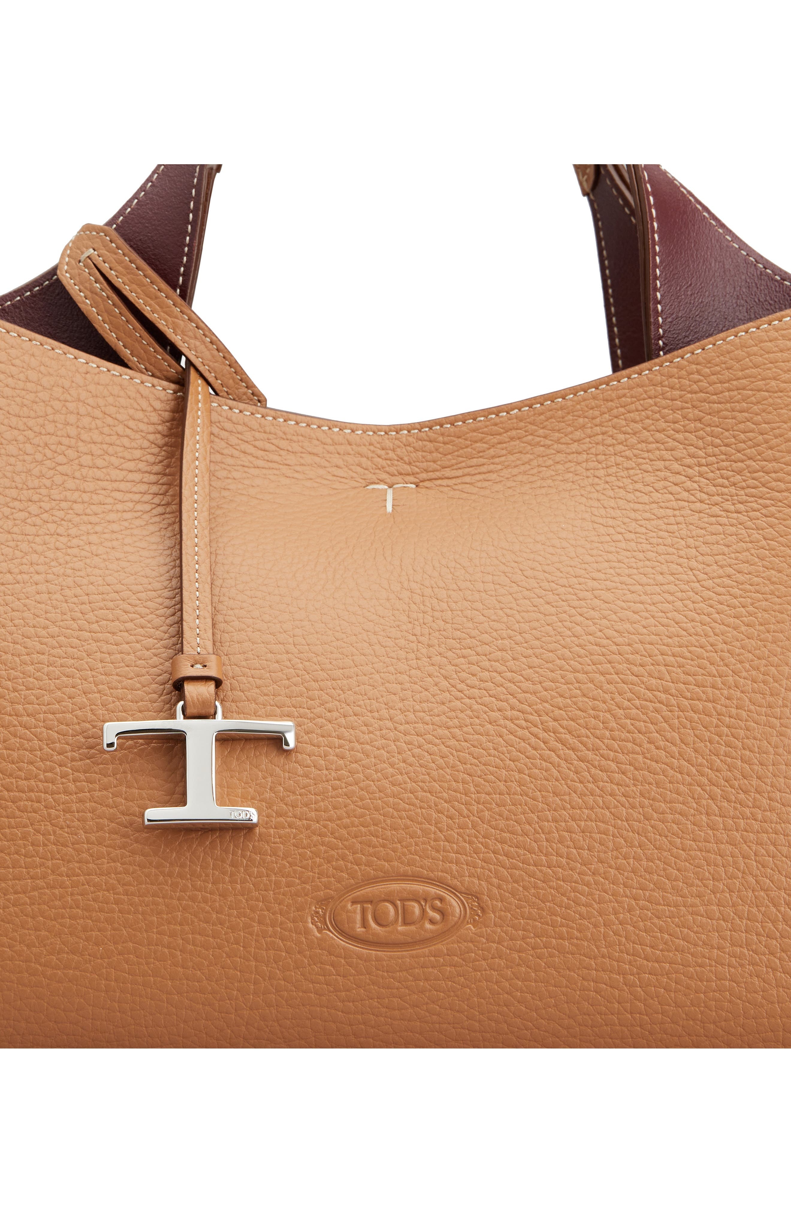 Tod's Mini Leather Tote in Kenia/Bordeaux at Nordstrom - 6