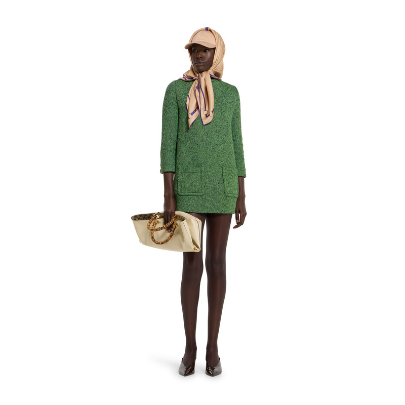 GUCCI Cotton wool mouliné dress outlook