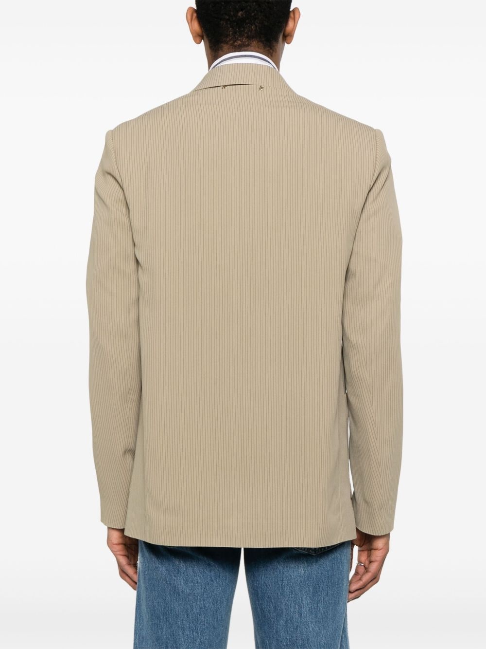 pinstripe single-breasted blazer - 4