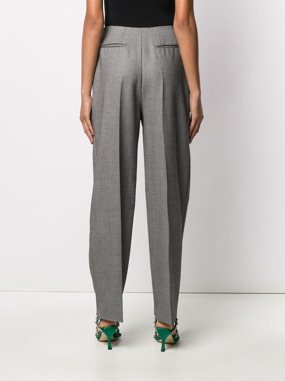 check print straight trousers - 4