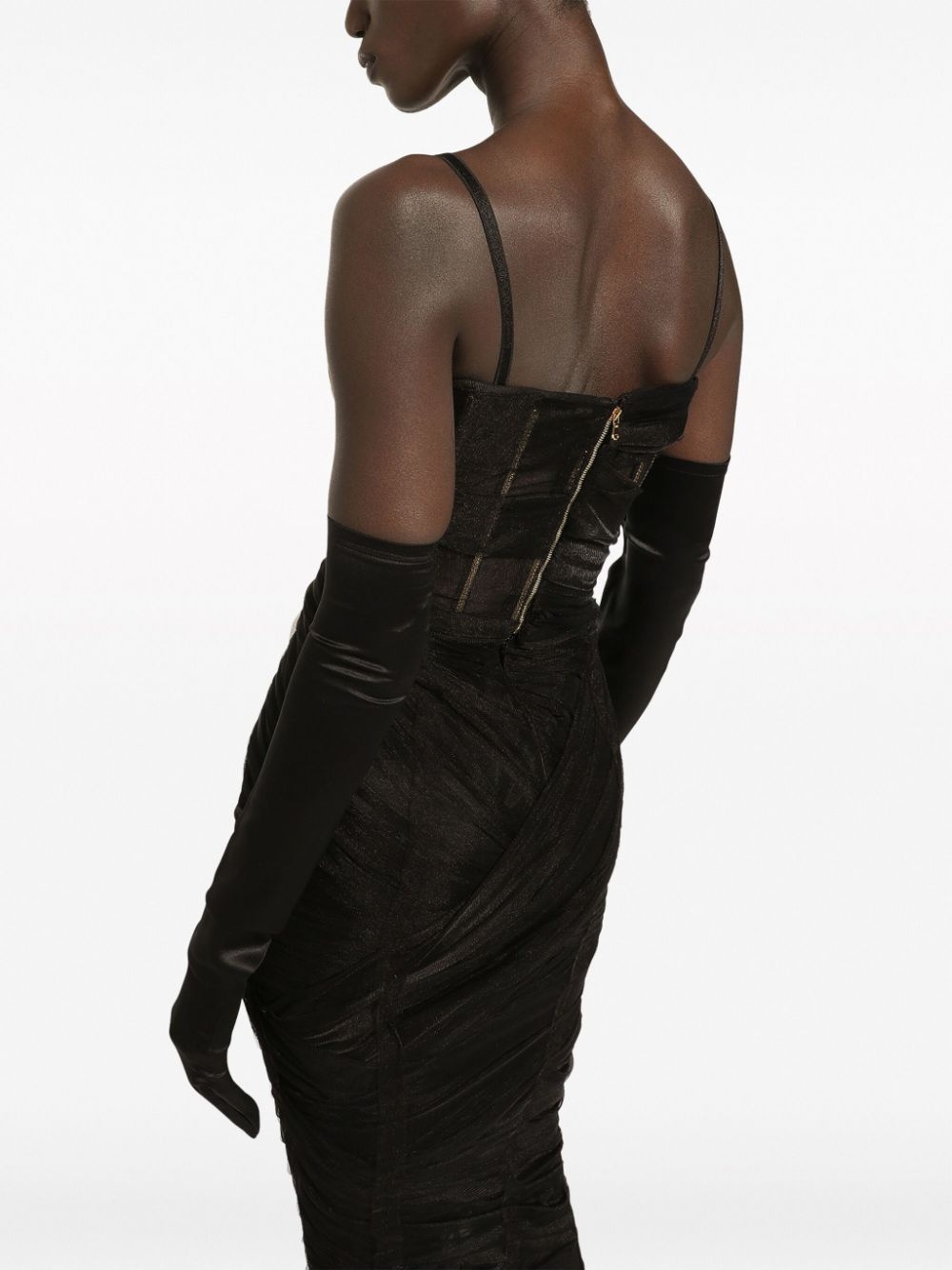 draped tulle corset dress - 5