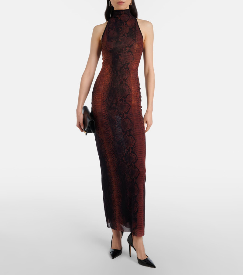 Jean Paul Gaultier Snake-effect halterneck gown outlook
