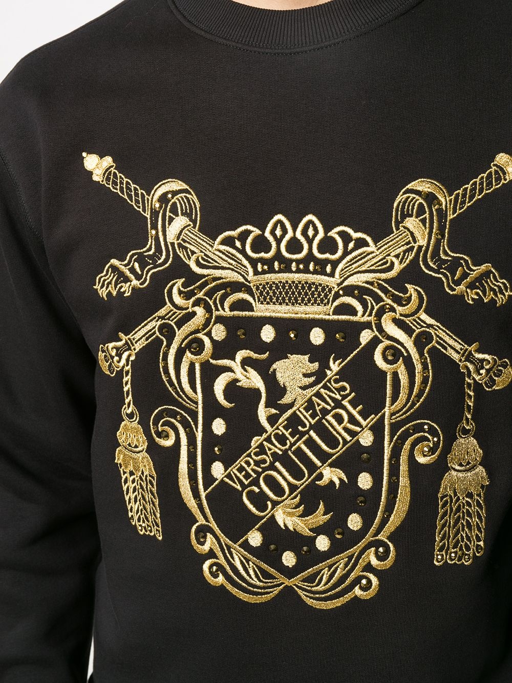 baroque-print cotton sweatshirt - 5