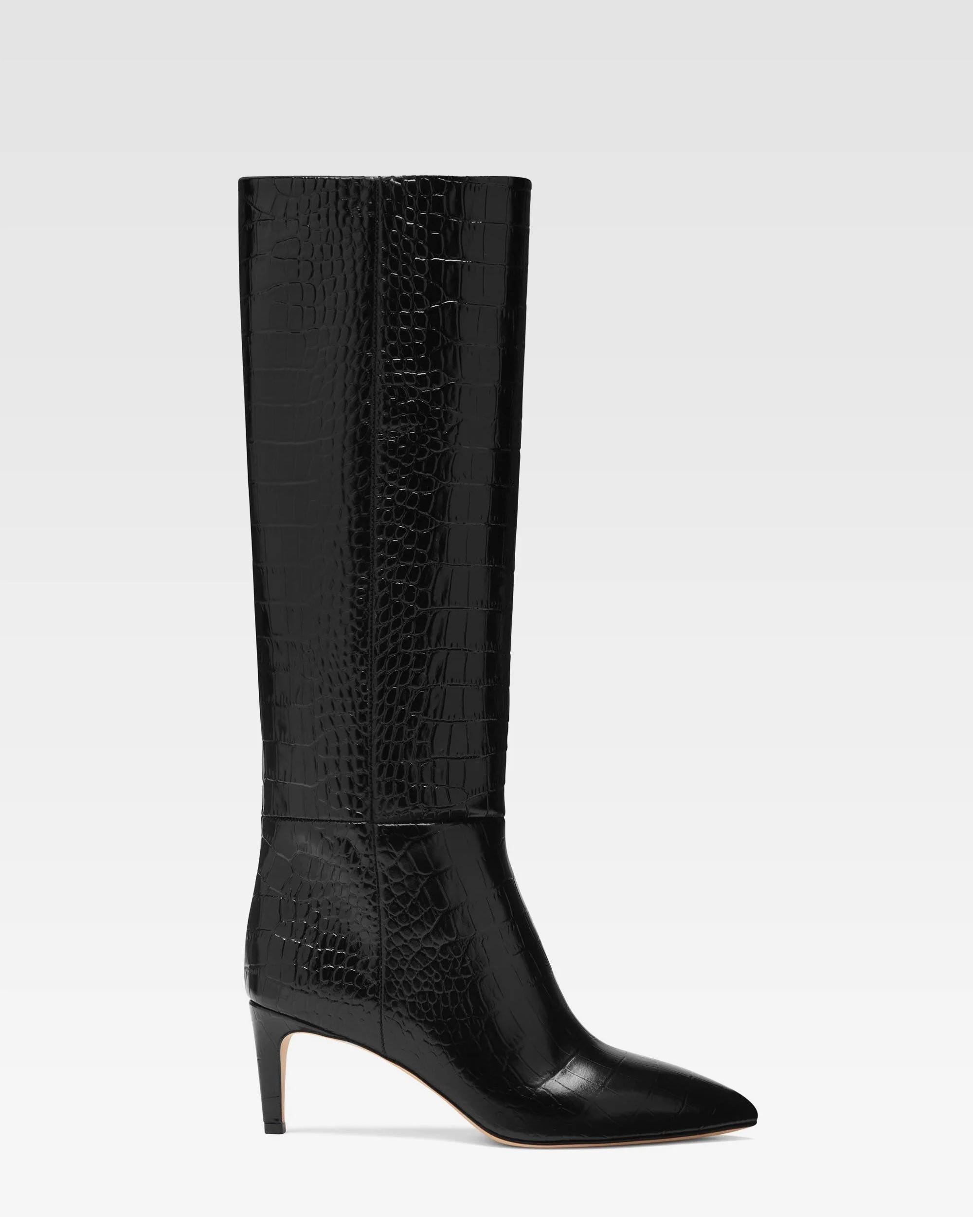 Croc-effect leather boot - 1