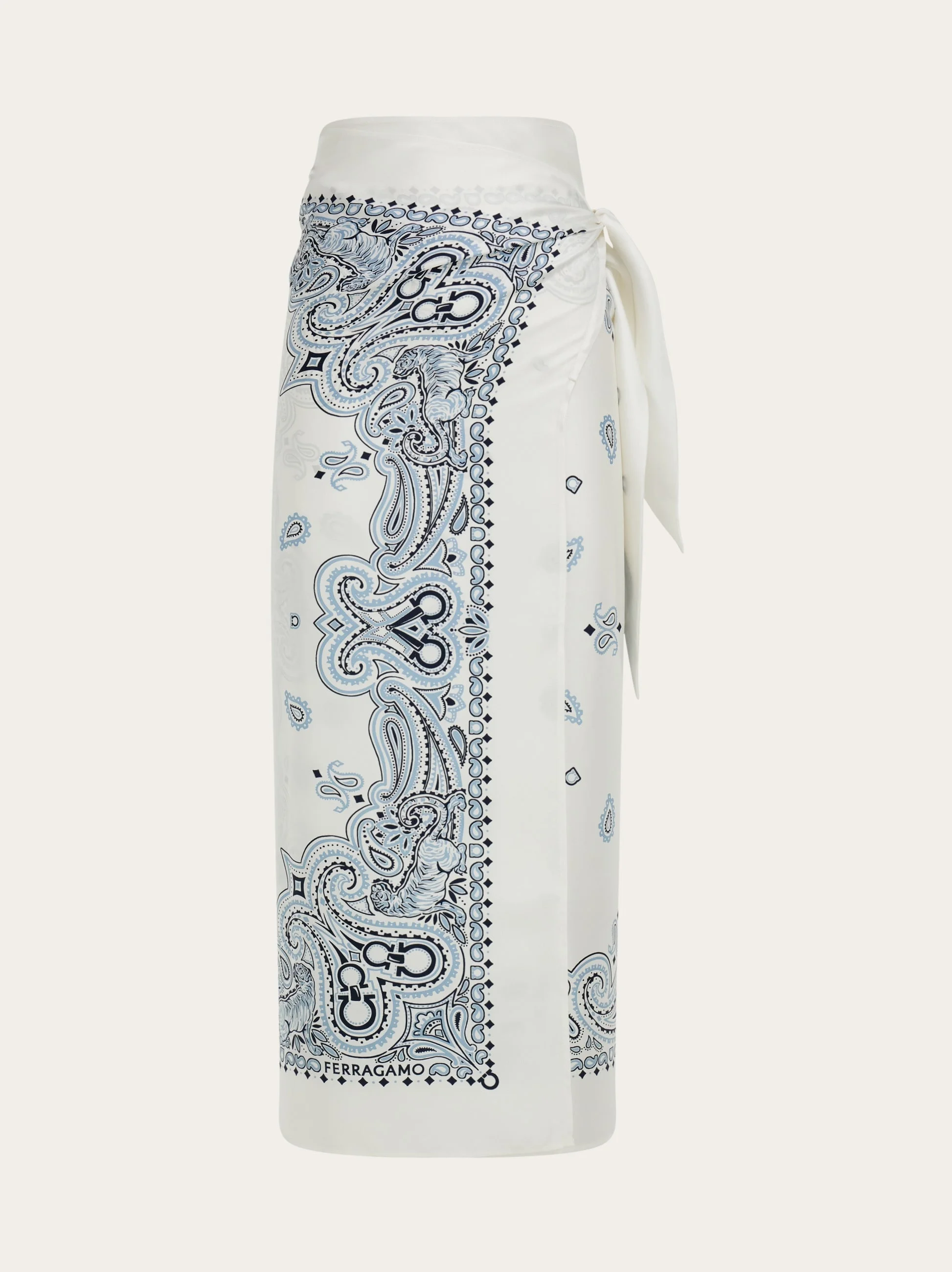 Arabesque print silk stole - 1