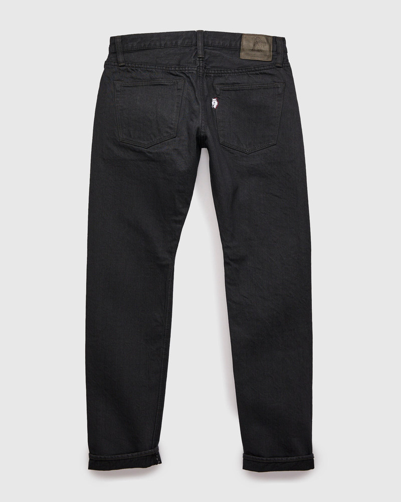 PBJBOW-013-GBK "Moonrock" 14oz Rinsed Selvedge Charcoal Grey Denim - Slim Tapered Fit 3