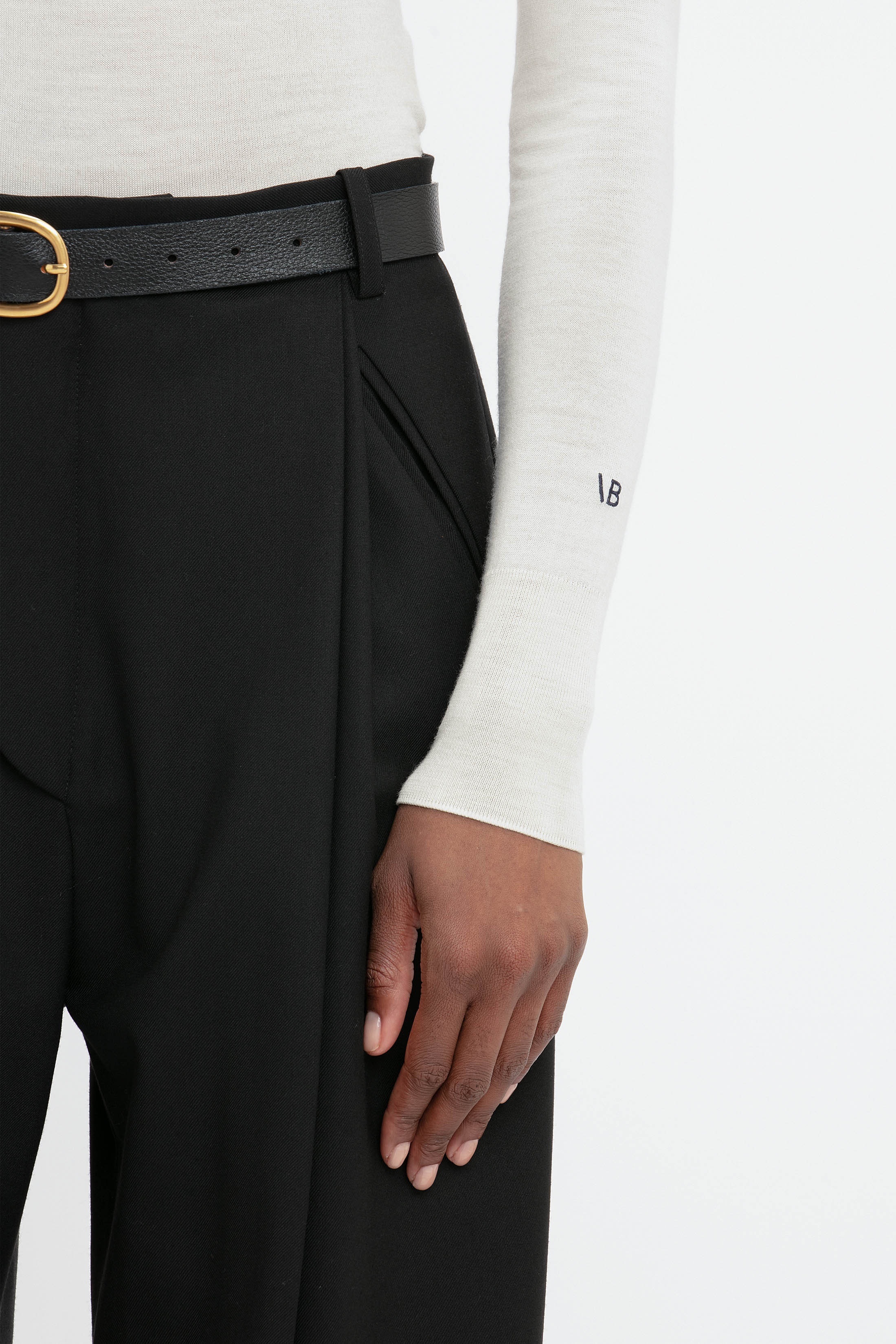 Wide Leg Trouser In Black - 6