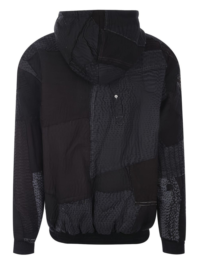 By Walid patchwork zip-up hoodie outlook