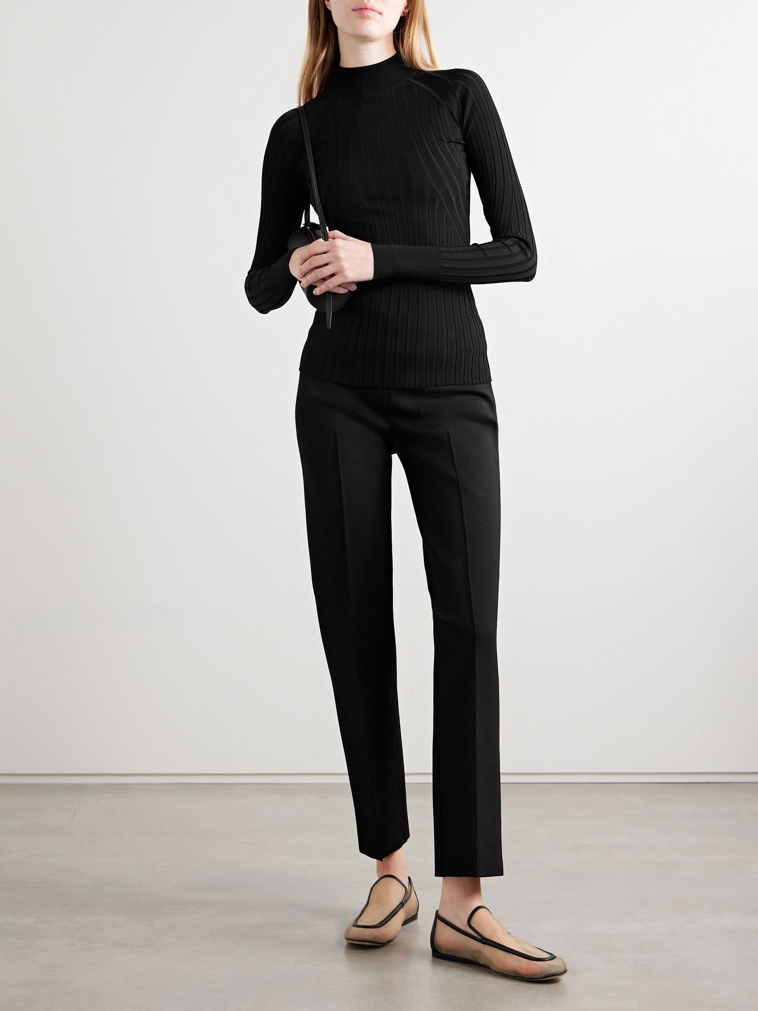 PJ ribbed-knit top Black - 2
