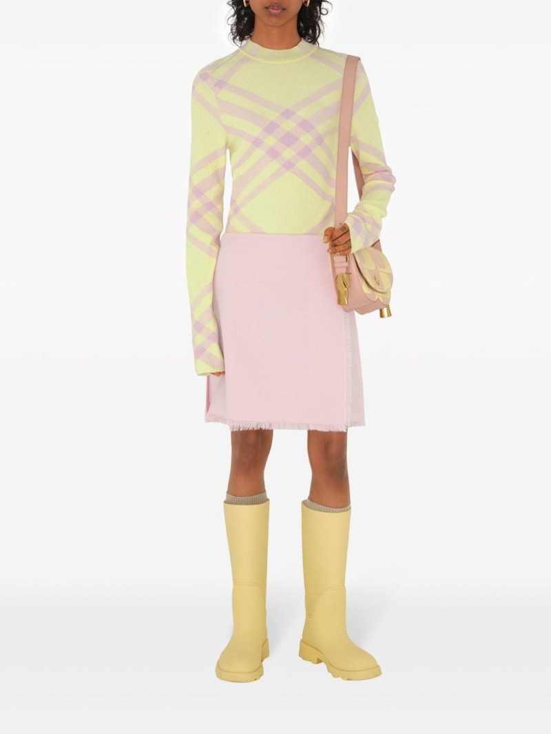 Burberry check-pattern ribbed jumper outlook