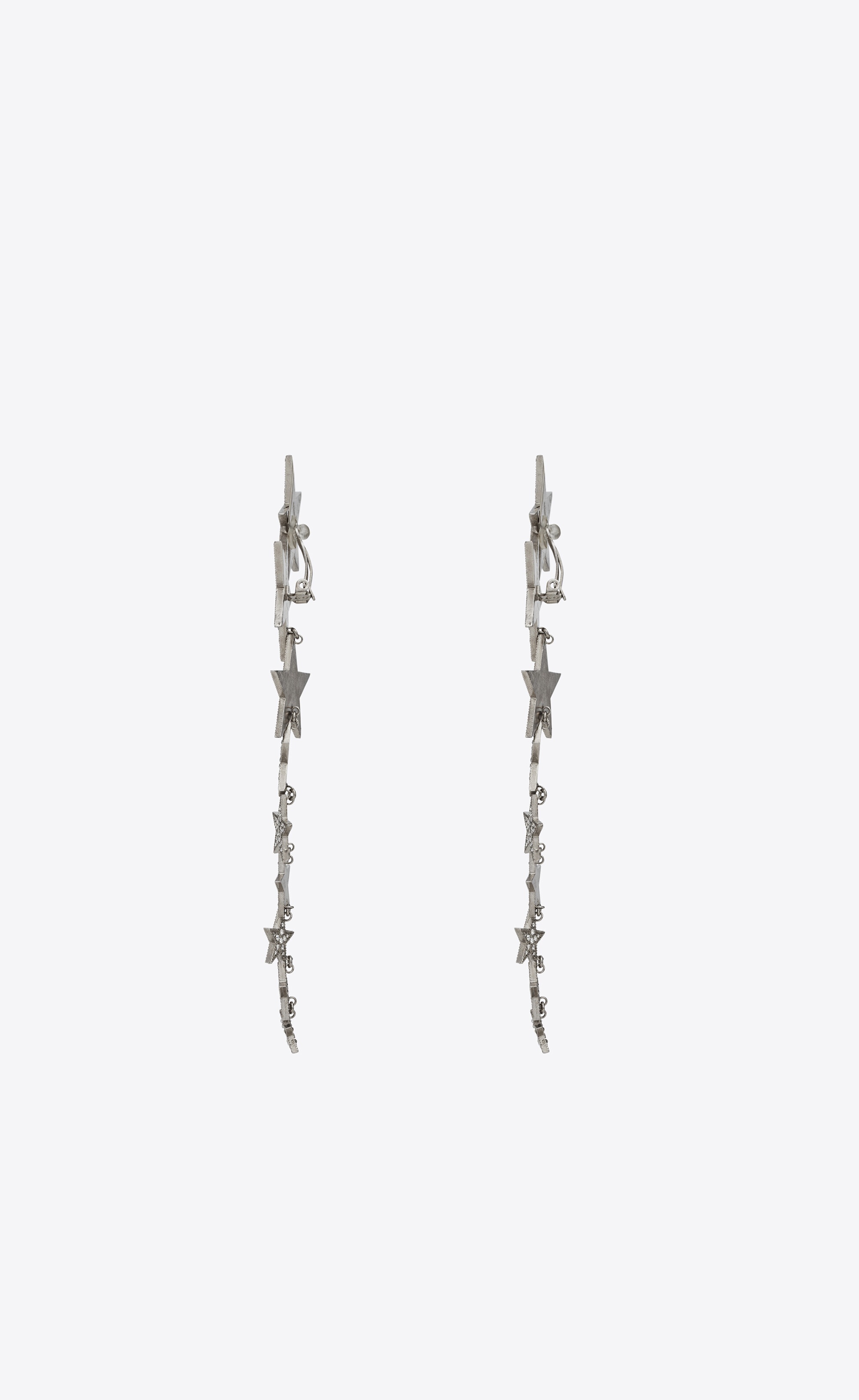 long falling star earrings in metal - 3