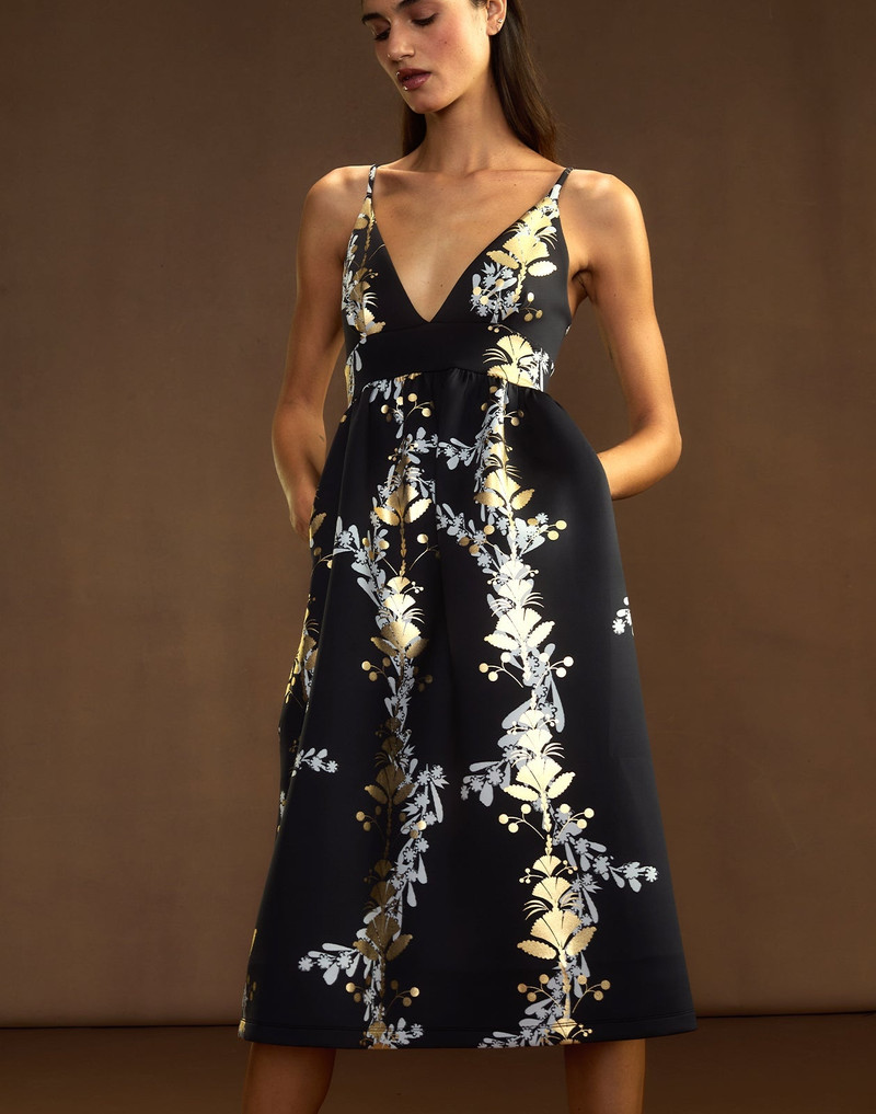 CYNTHIA ROWLEY Pure Gold Bonded Dress outlook