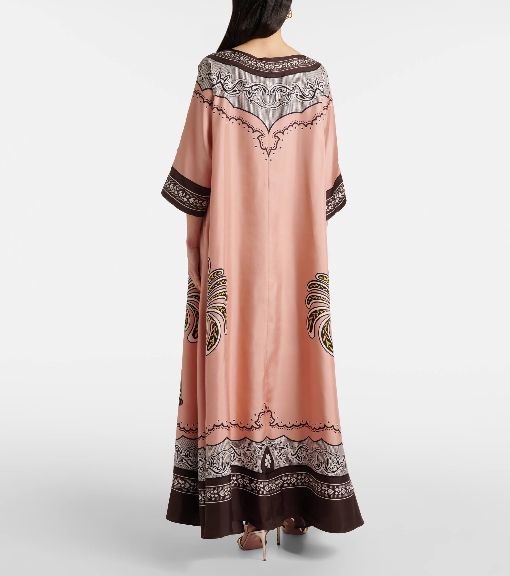 Muumuu printed silk twill maxi dress - 3