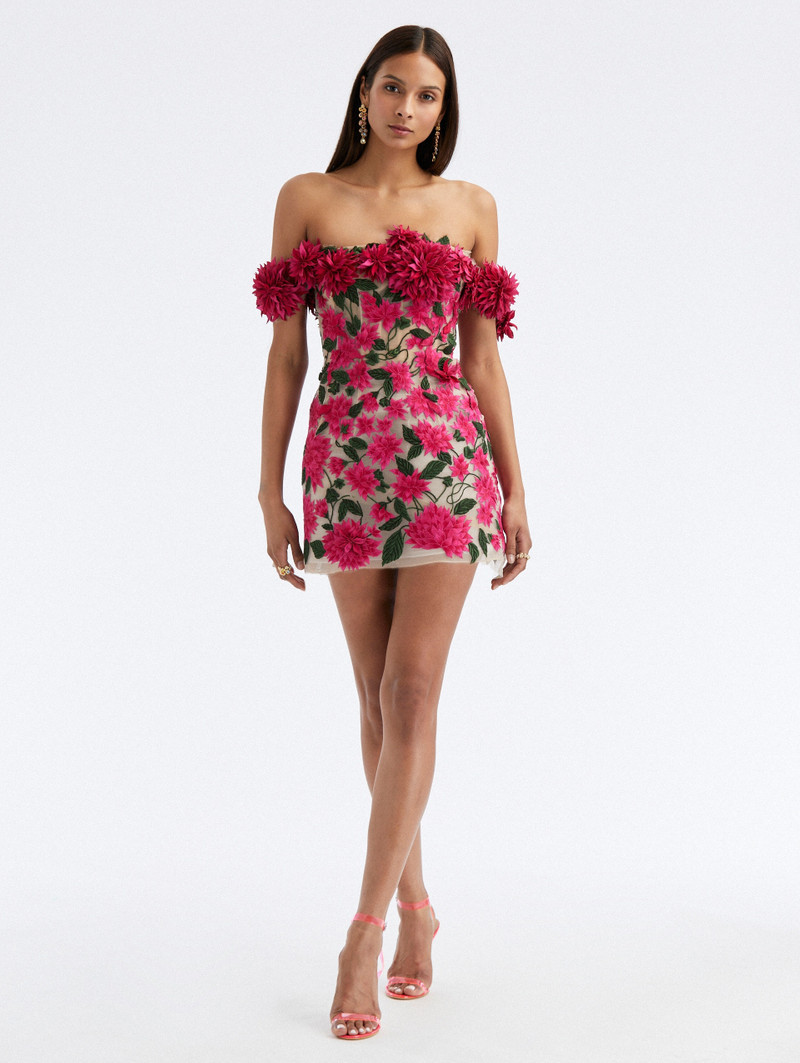 DAHLIA THREADWORK COCKTAIL DRESS - 1