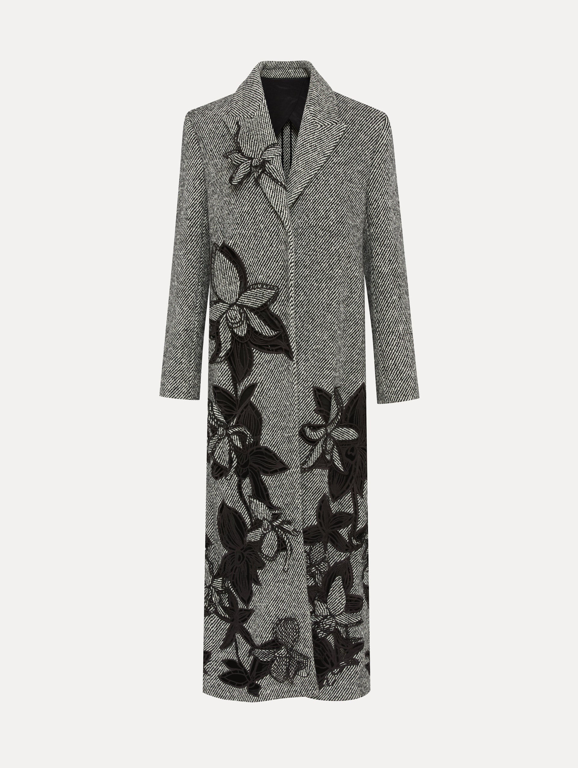 ORCHID EMBROIDERED WOOL COAT - 1