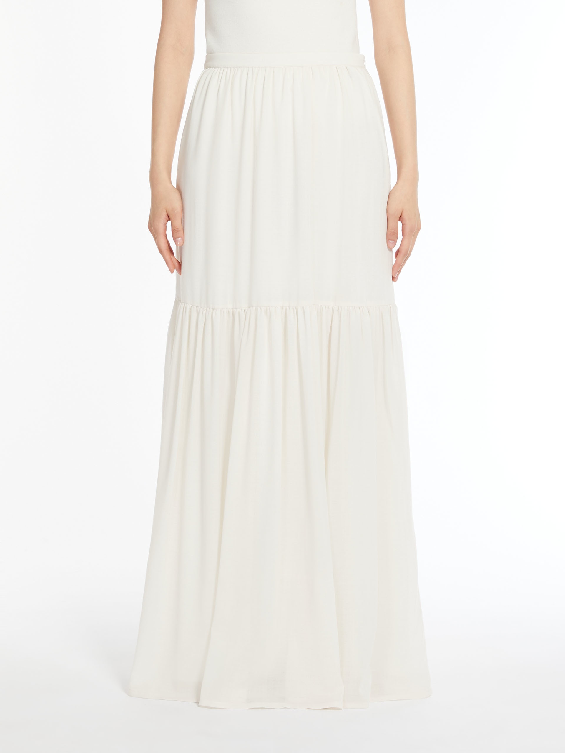 Max Mara CAFILA Long wool gauze skirt | REVERSIBLE