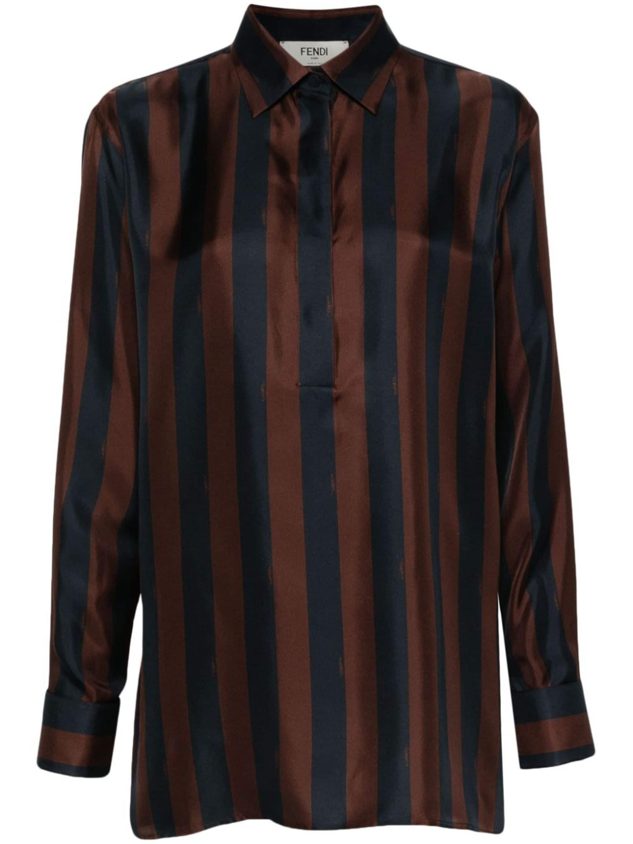 Pequin-stripe silk shirt - 1