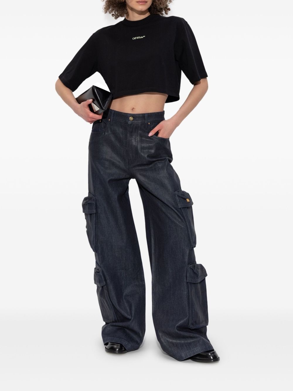wide-leg cargo jeans - 2