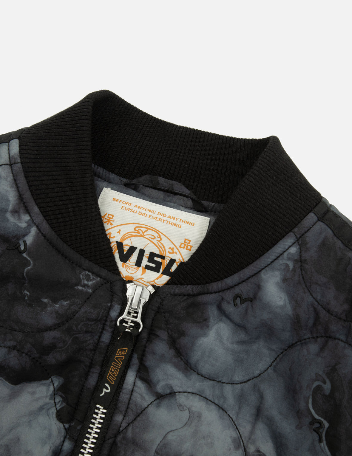 ALLOVER SEAGULL EMBROIDERY TIE-DYE LOOSE FIT PADDED BOMBER JACKET - 3
