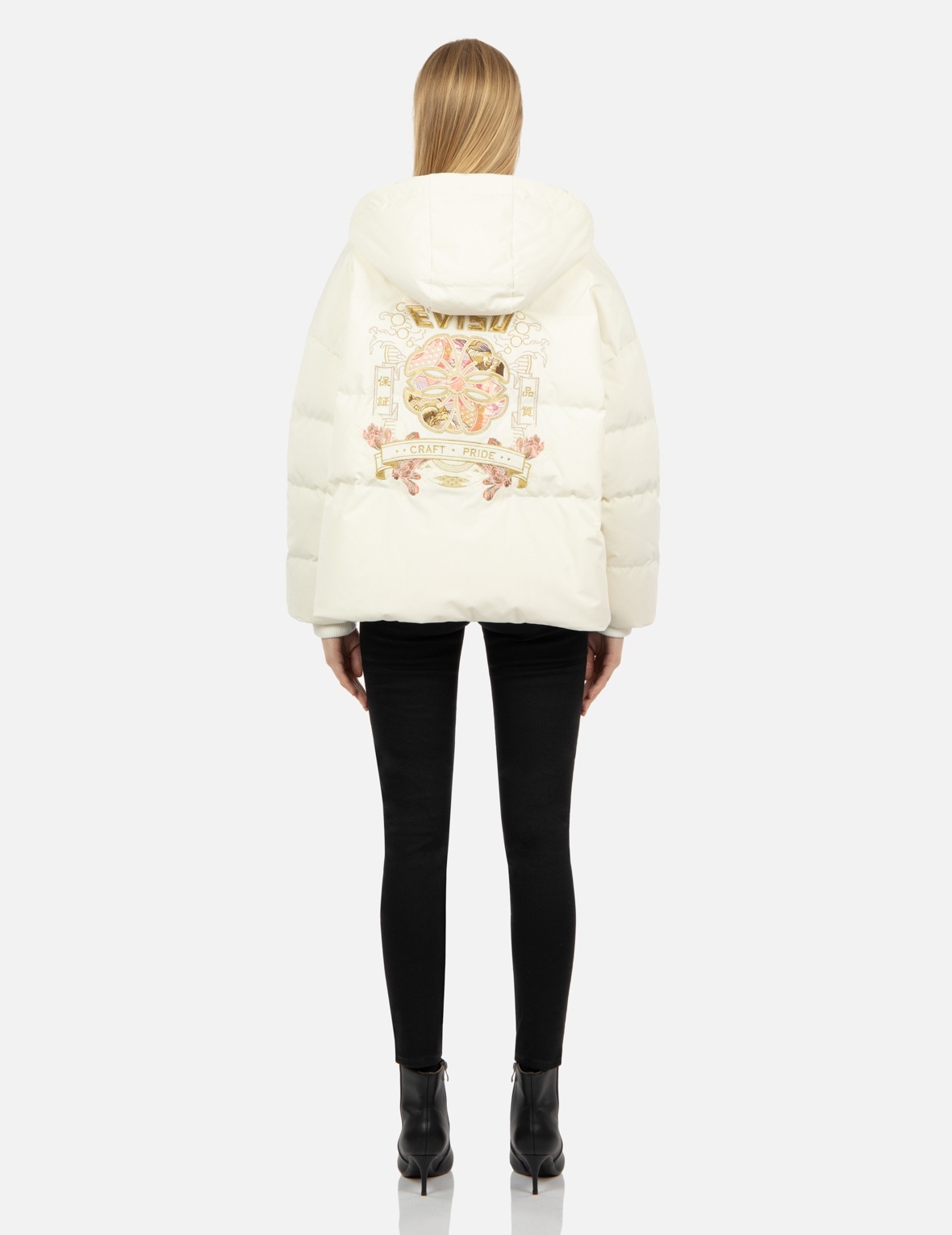 JAPANESE PATTERN KAMON EMBROIDERY DOWN JACKET - 5