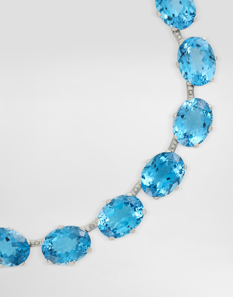 Dolce & Gabbana Anna necklace in 18-carat white gold with topazes and diamonds outlook