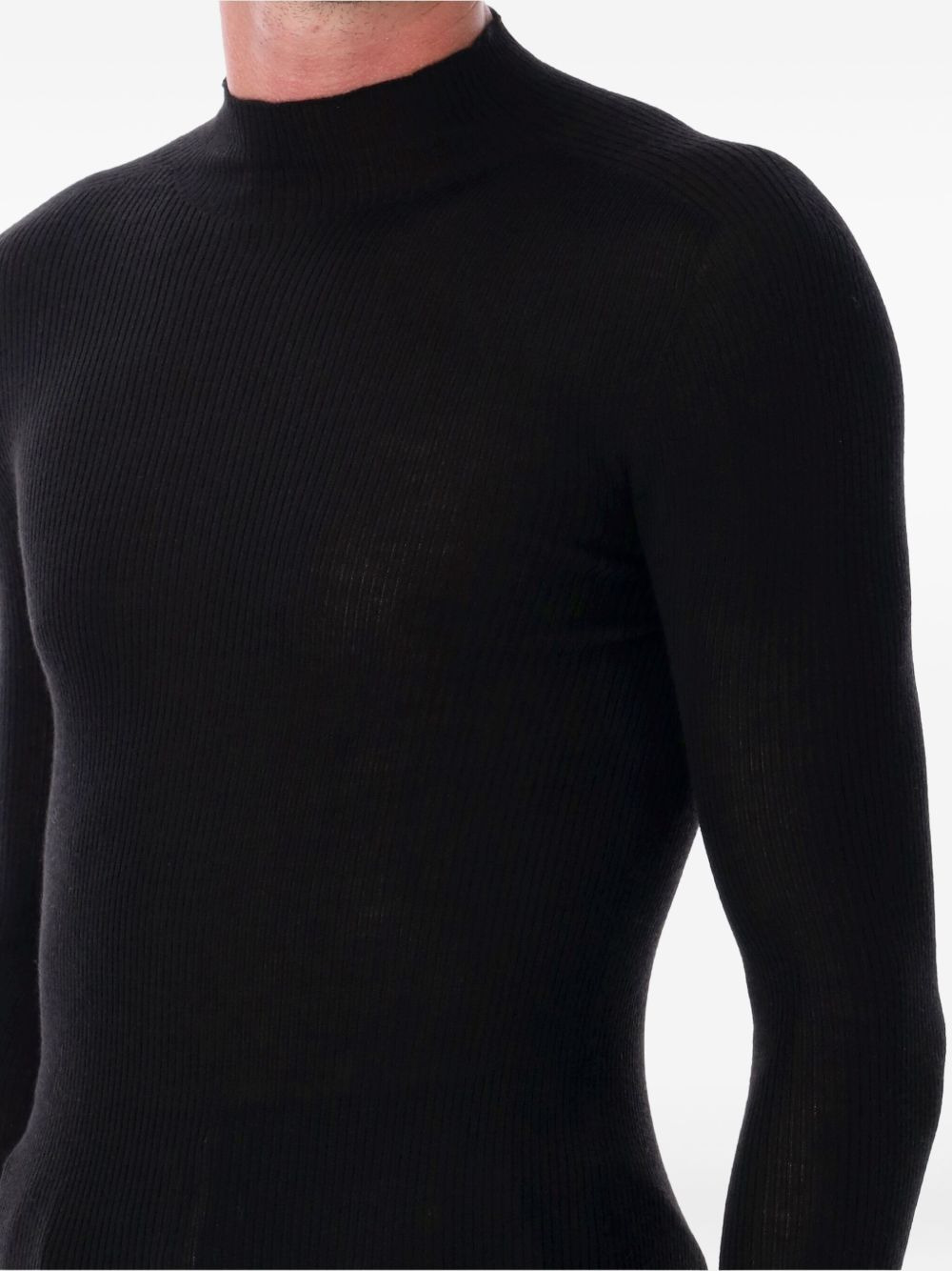 ribbed mock-neck sweater - 3